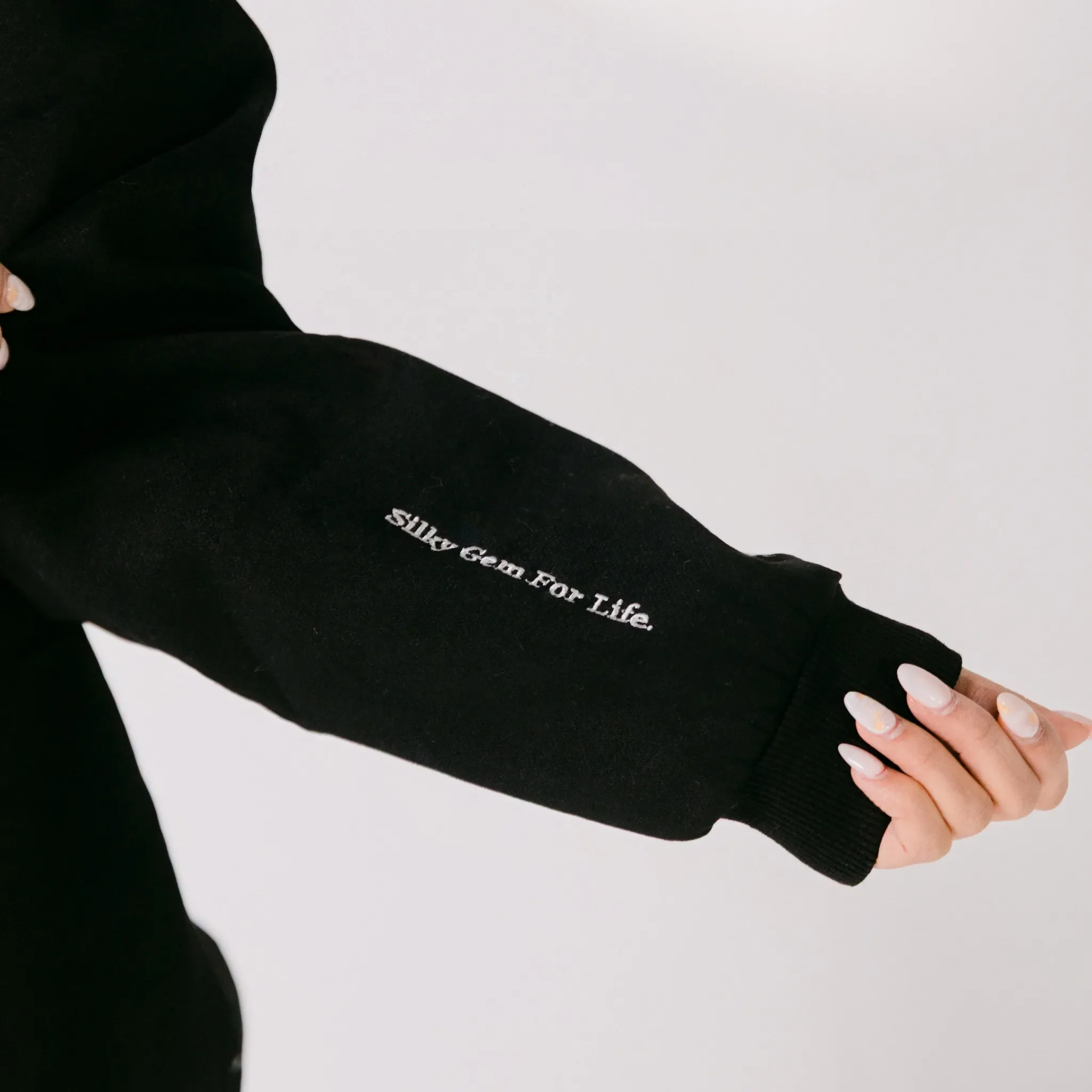 CRONCHY (Silky Gem for Life) Black Crewneck - Image 5