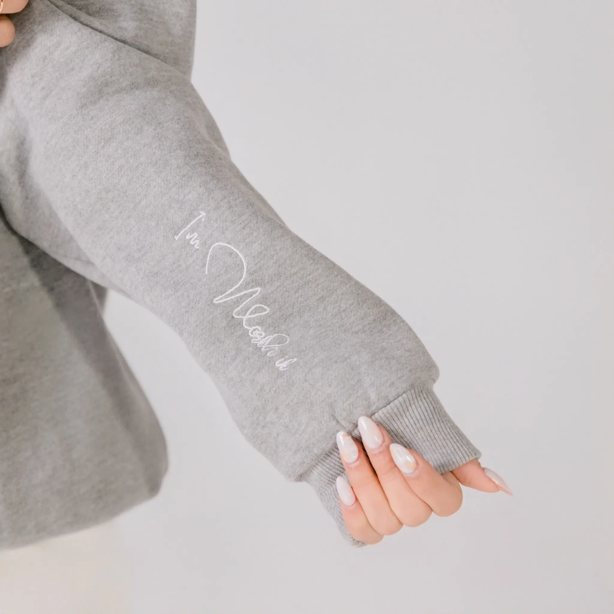Gem Me Up (I'm worth it.) Heather Gray Crewneck - Image 3